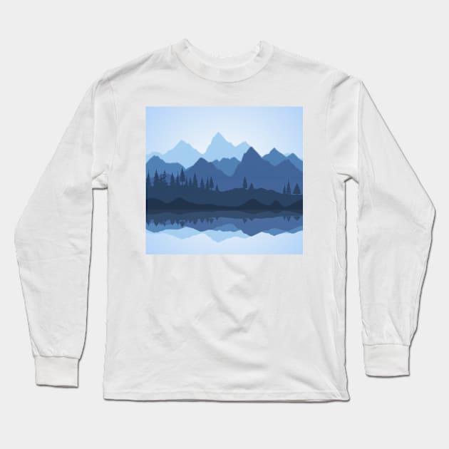 Natural graphic landscape vactor Art Long Sleeve T-Shirt by Tshirtstory